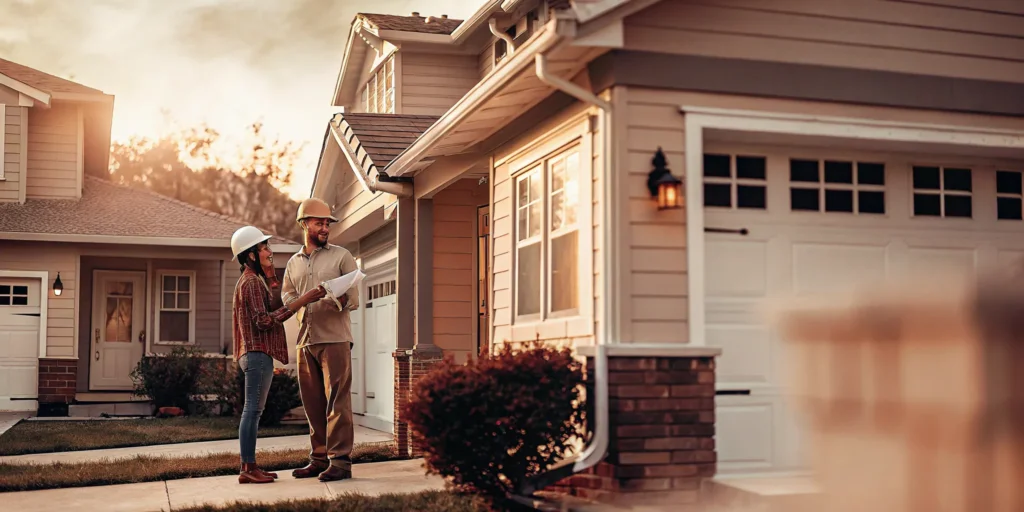 Palo Alto general contractor reviewing blueprints.